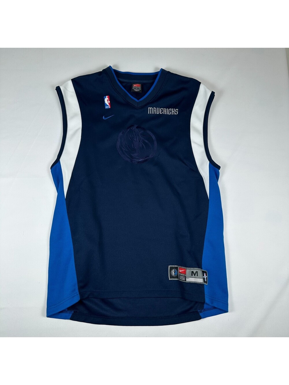 Nike Team Mens M Navy Blue Dallas Mavericks NBA Basketball Jersey Sleeveless